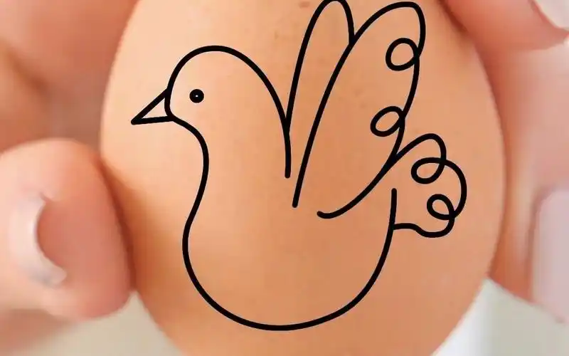 数字7和字母u画鸽子