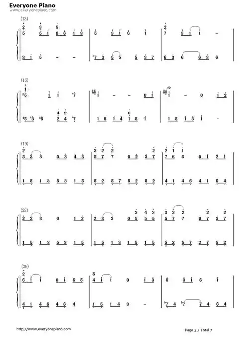 青空-《air》插曲-eop教学曲双手简谱预览2