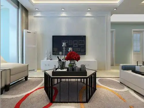 现代简约二居室客厅影视墙装修效果图欣赏#800288208