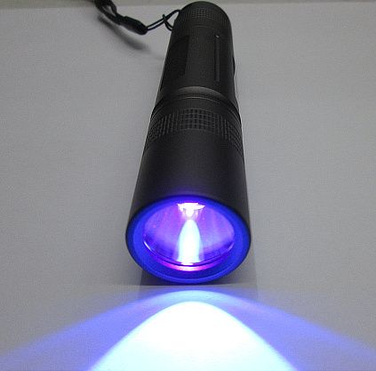 395nm紫外线手电筒邮票验钞灯 紫光uv灯照蝎子琥珀荧光物固化灯