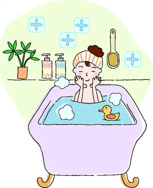 洗澡人物矢量素材