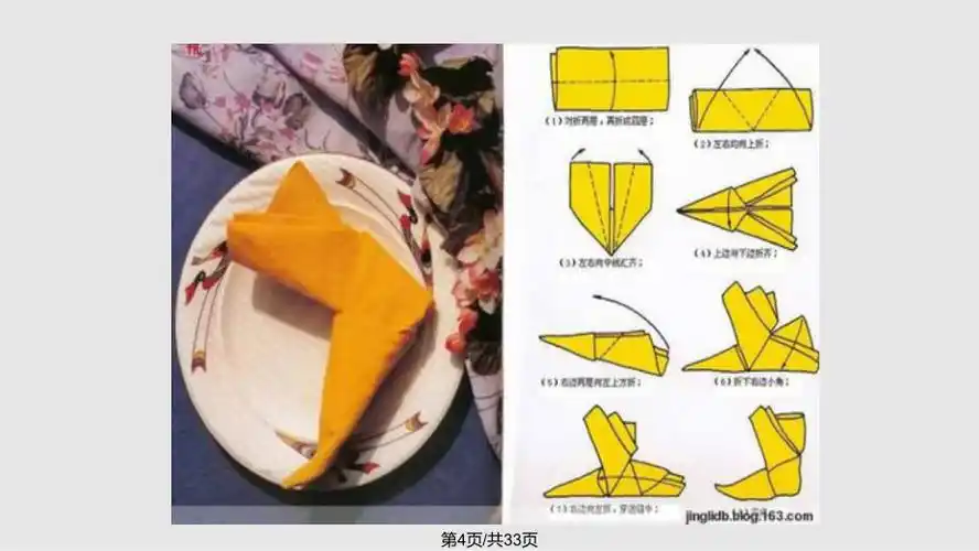 盘花口布折花图ppt课件