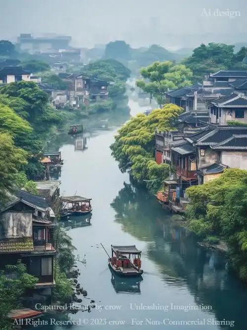 正是江南好风景徽州水乡古镇河流