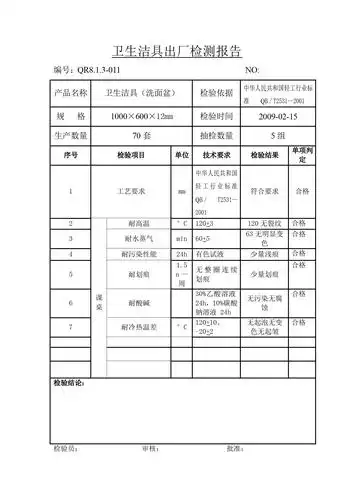 成品出厂检验报告.doc