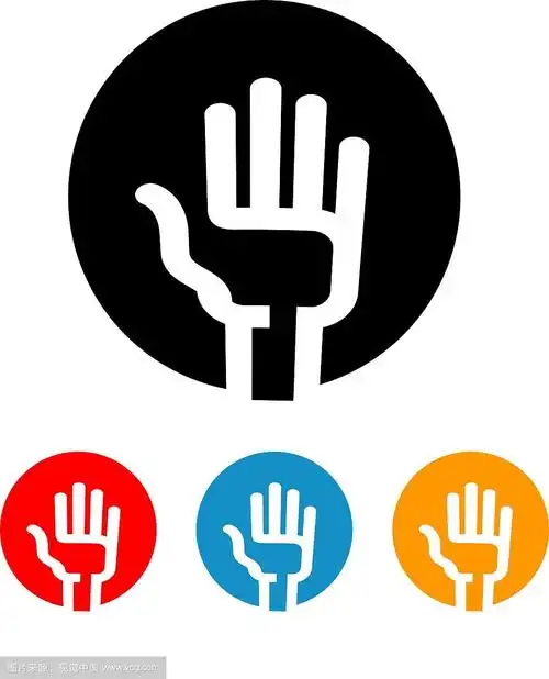 手标志设计模板投票或手掌
