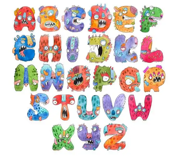 英文字母英语培训可爱动物psd蓝色卡通英语思维导图小报手抄报卡通