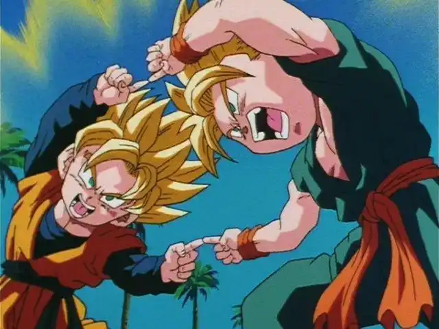 龙珠原画# 孙悟天与特兰克斯首次完美融合!