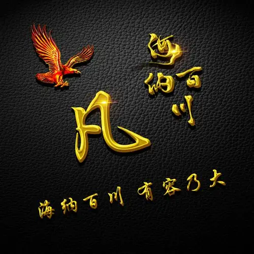 编号2441姓氏微信头像3d金属字体海纳百川