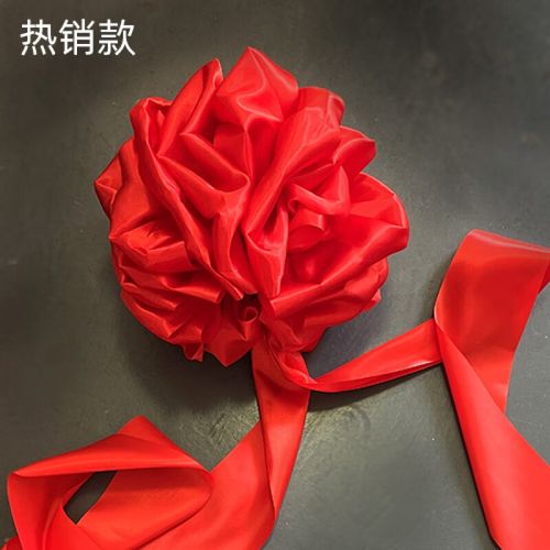 创京懿选退伍绸缎胸花揭牌红花红布剪彩大红花缎布车用花球奠基开业