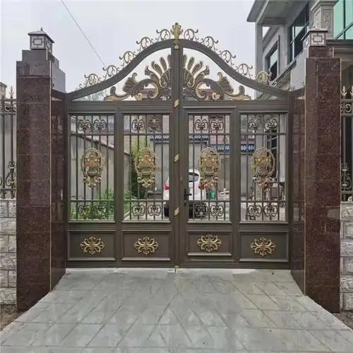 铝艺大门庭院铝合金大门安全防盗平开别墅大门定制