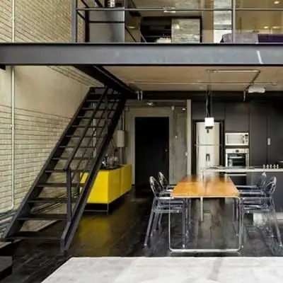 北京阁楼复式隔层室内房屋挑高设计工槽钢搭建楼板平台钢结构阳光房