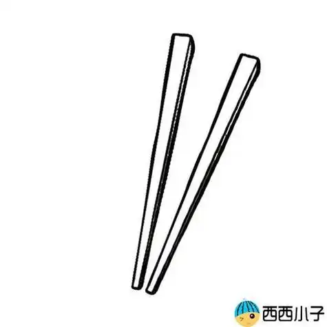 碗筷简笔画图片如何画筷子是常用餐具之一物品简笔画大全关于碗筷