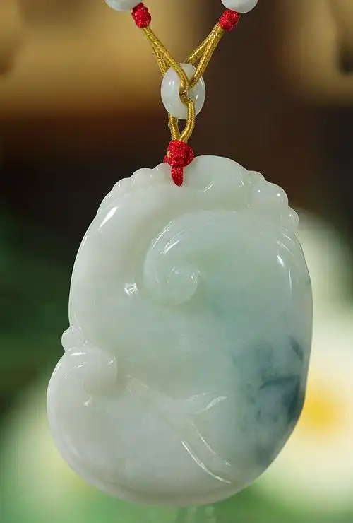 居仁堂翡翠如意吊坠 玉如意挂件 如意玉项坠 货翡翠玉吊坠项链bmk七夕