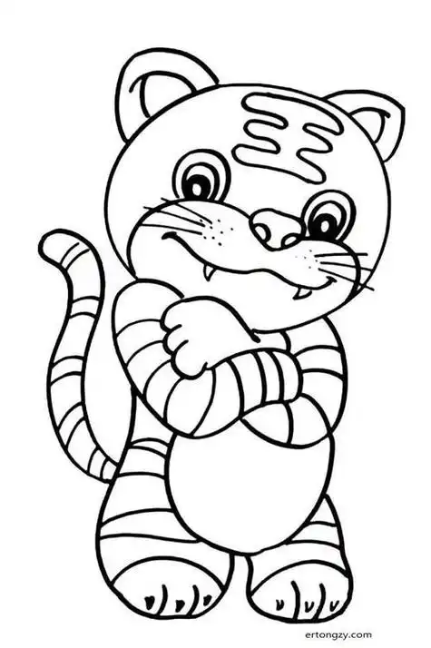 老虎卡通人物简笔画简单