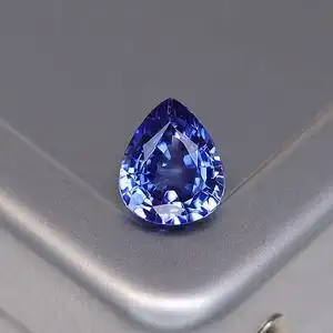 天然珠宝蓝宝石矢车菊皇家蓝老烧水滴椭圆18k金镶嵌戒指吊坠lbs05