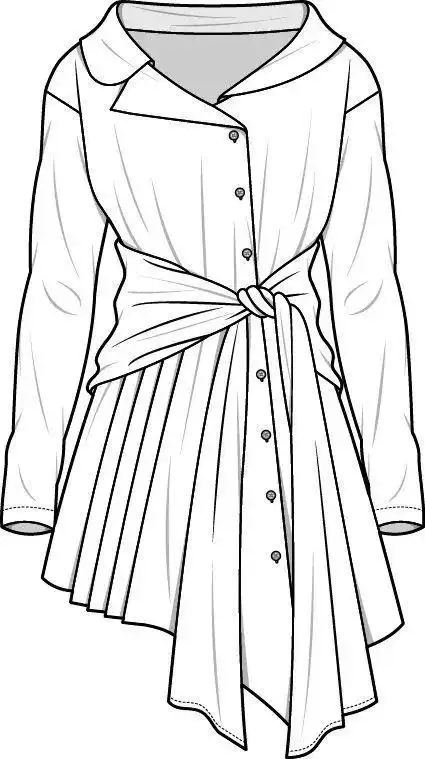 280例服装工业款式图线稿模板合集