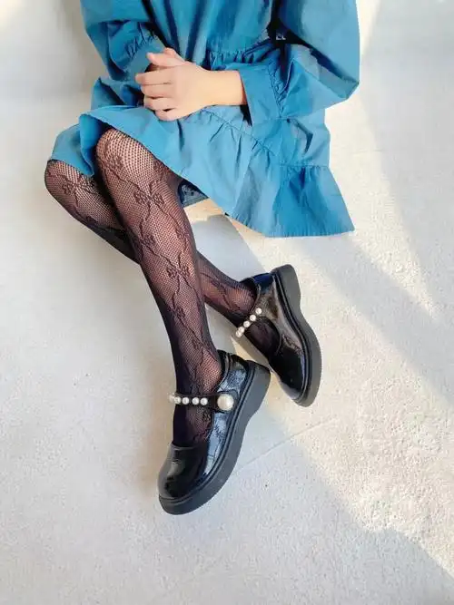 夏季女童连裤袜蝴蝶结渔网袜儿童打底裤袜白色公主镂空网眼防蚊袜