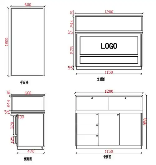 珠宝展柜定制 展柜尺寸定制