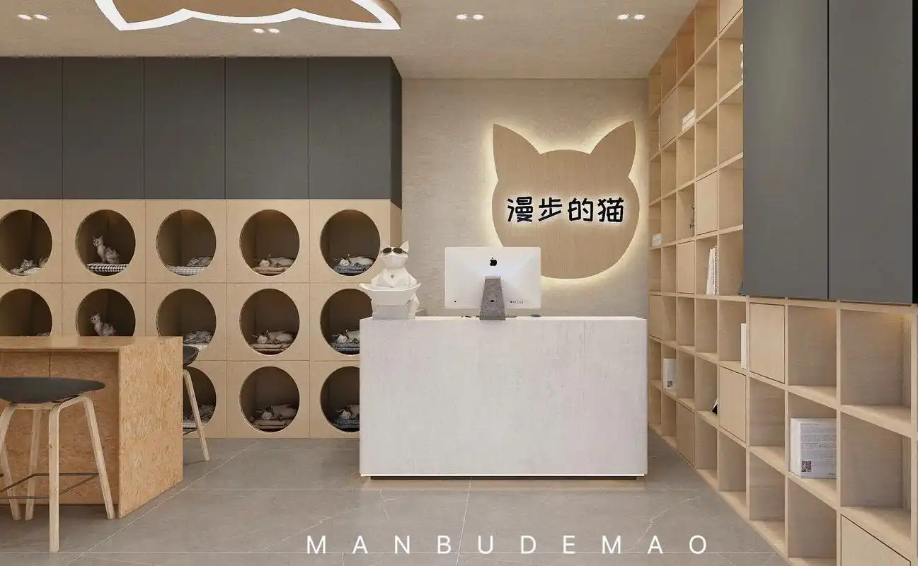 猫舍效果图——艺坤装饰.#沈阳装修 #店面装修 期待完工实景 - 抖音