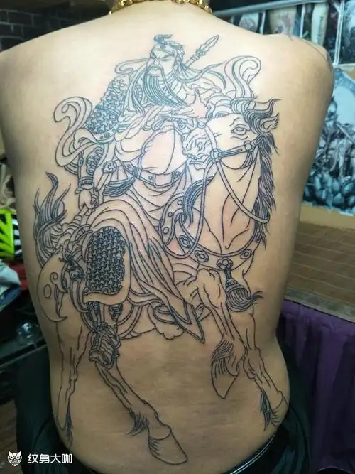 战马关公_纹身图案手稿图片_邹景莲的纹身作品集