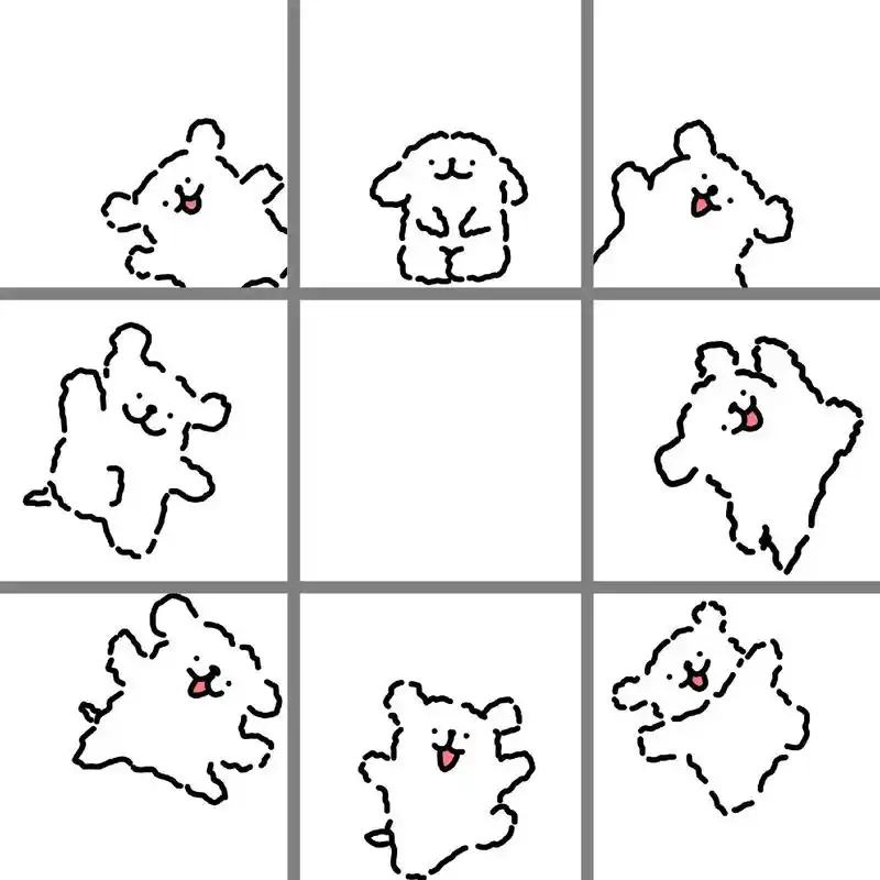 线条小狗 #爱心九宫格#朋友圈爱心九宫 - 抖音