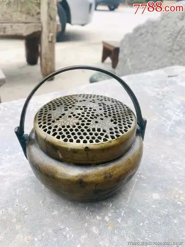 清代大家闺秀用暖手炉,高7.5直径12!