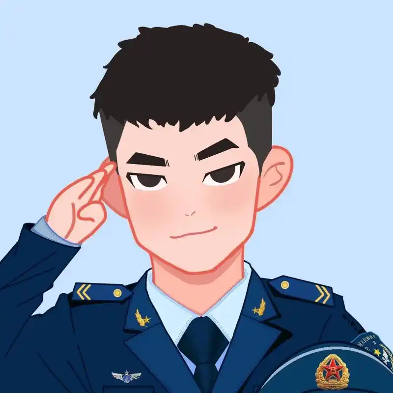 ②空军手绘头像 左手牵你右手敬礼  空军头像空军手绘头像