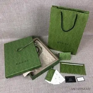 gucci古驰奇绿色礼品袋包装盒围巾卫衣服口红香水盒纸袋子环保袋