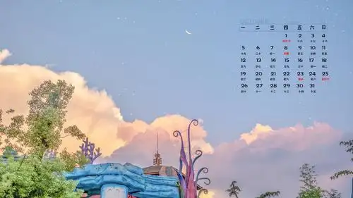 2020年10月浪漫唯美风景日历,月历壁纸-回车桌面