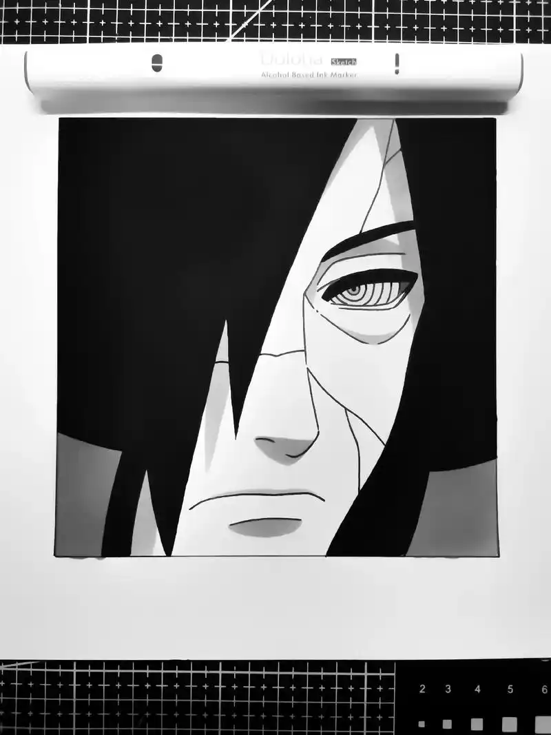 73火影忍者系列动漫人物手绘—宇智波斑 73这个简单大 - 抖音