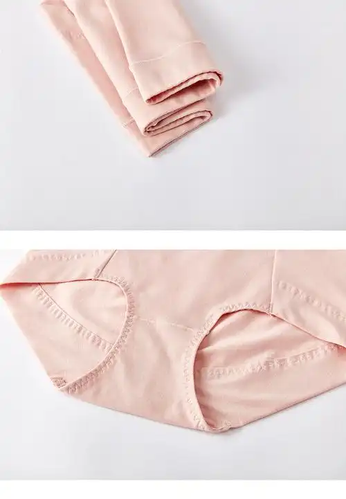 三福女高腰包臀内裤净版高腰微收腹半平角裤女457327豆沙粉l
