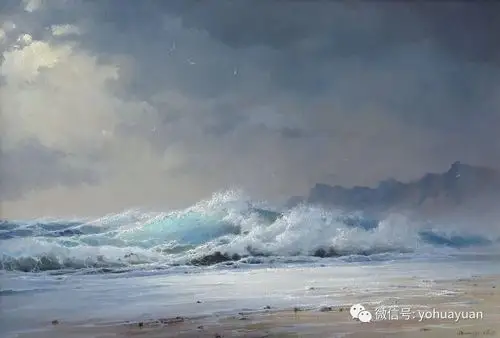 油画里,如何画海浪?