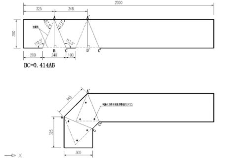 以90度桥架弯头为例,45度的依次类推