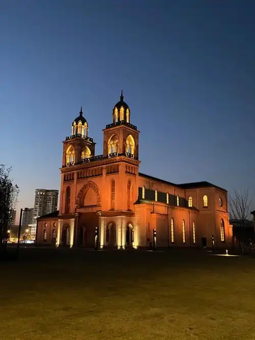 夜景嘉兴天主教堂