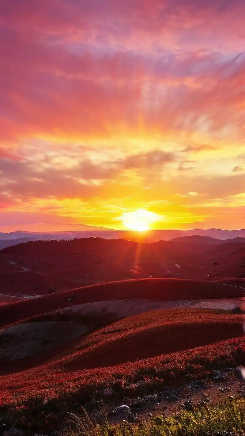 99今天给大家带来一组绝美的红色渐变夕阳背景图,仿佛置身于梦幻的