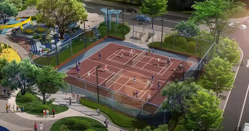 球场设计案例效果图.球场:是一个长方形的坚实平面,无障碍物. - 抖音