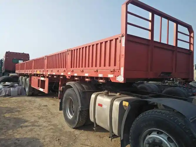 平板车二手13米平板半挂车二拖三各种拖头