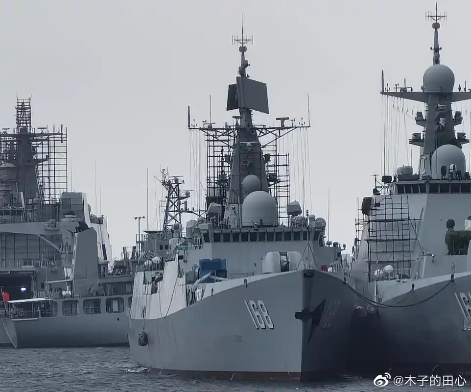即将完成改造的168"广州"号导弹驱逐舰,从外观看不出意外的升级为大号