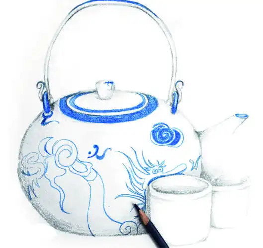 绘画教程 7-9岁学段|茶具上的青花古韵