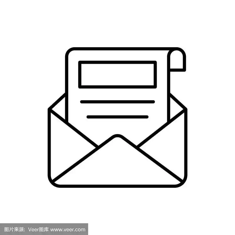 商业信函矢量插图.线条与颜色背景和投资图标.