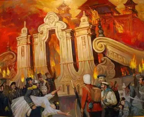 火烧圆明园漫画图片火烧圆明园图片带文字