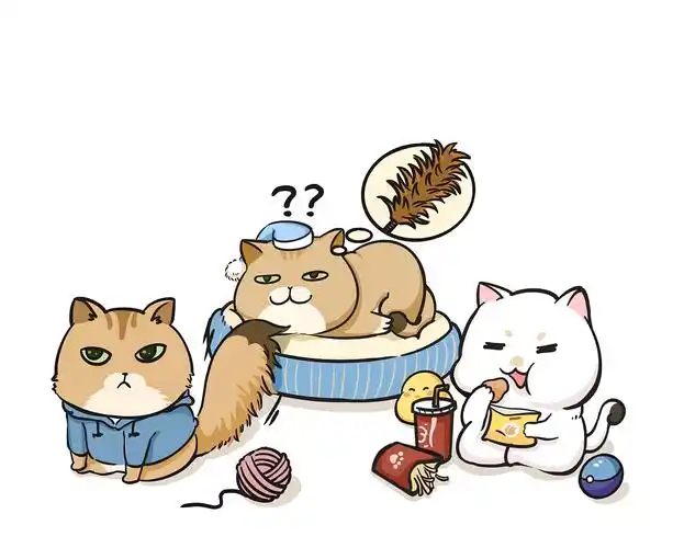 猫咪漫画小插画金渐层