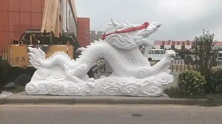 龙年之汉白玉石雕龙雕塑