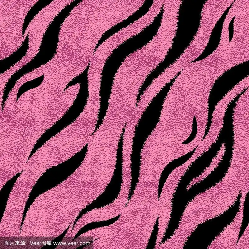 无缝粉红虎皮图案迷人的老虎