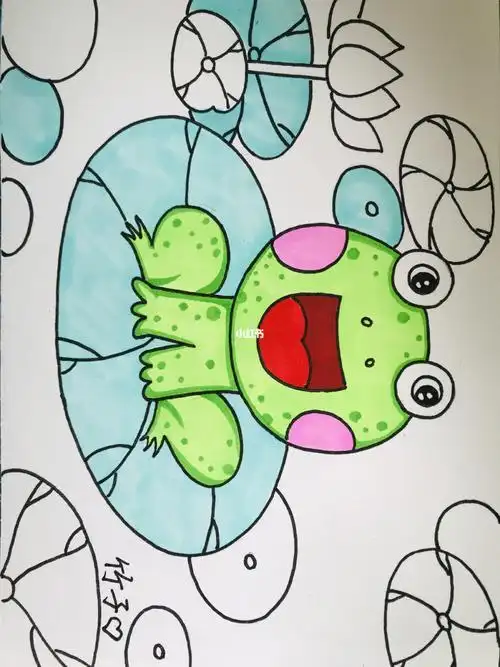 夏日荷塘简笔画一年级