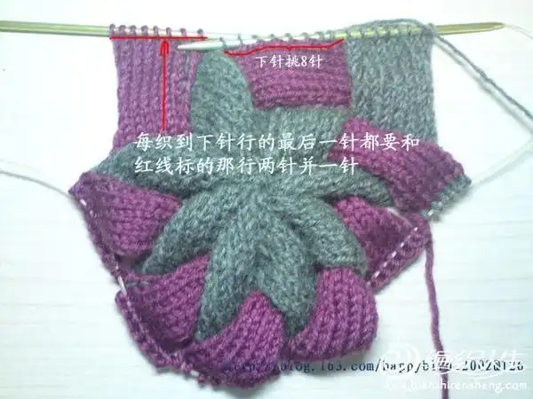 海浪花帽子的详细织法图解