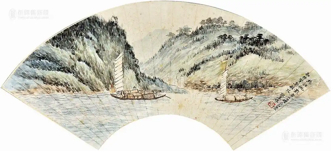 袁松年 山水扇面