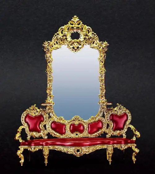 罕见实木雕花鎏金配镜面沙龙大沙发】拍卖品_图片_价格_鉴赏_古典家具