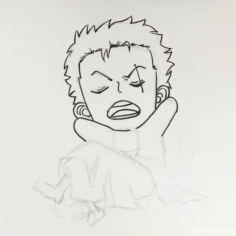 海贼王q版索隆简笔画宝宝涂色画画步骤易上手