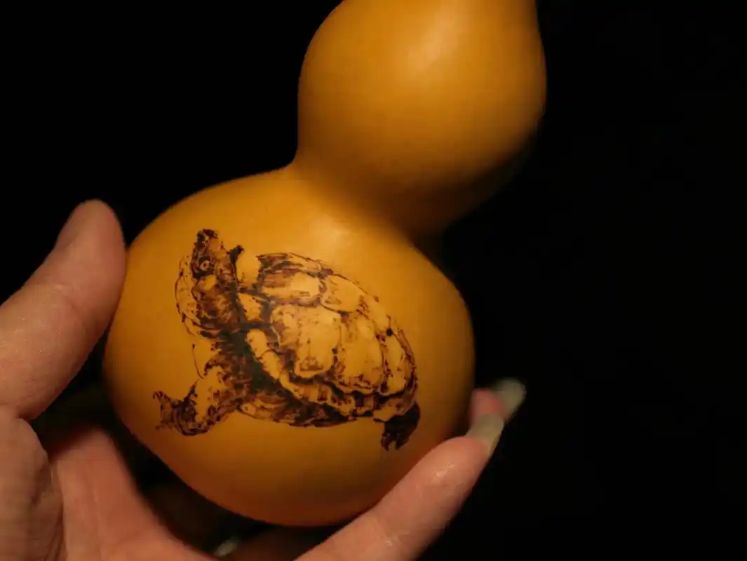 【葫芦烙画】福禄延绵长寿龟.#一把葫芦的魅力 #葫芦烙画 # - 抖音